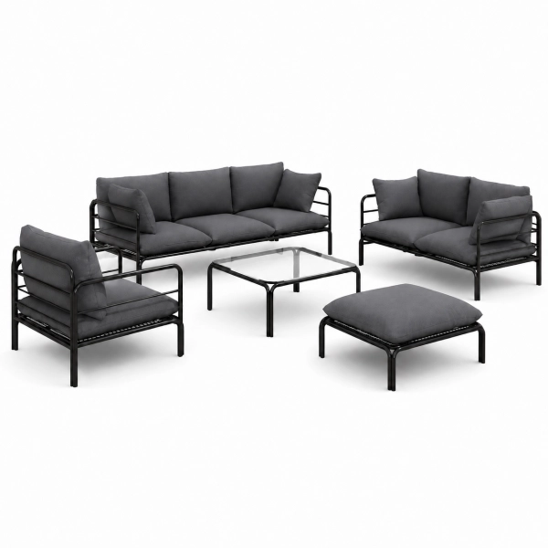 Zestaw Wypoczynkowy Ogrodowy BELLANTI Venezia Deep Graphite 6os.+1